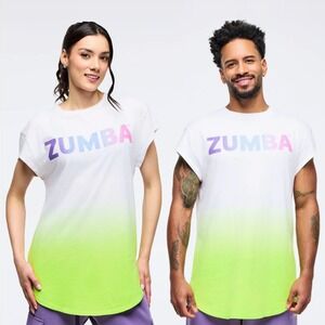 NWOT ZUMBA Poppin' Pastels Collection Round Hem Tee Size Medium